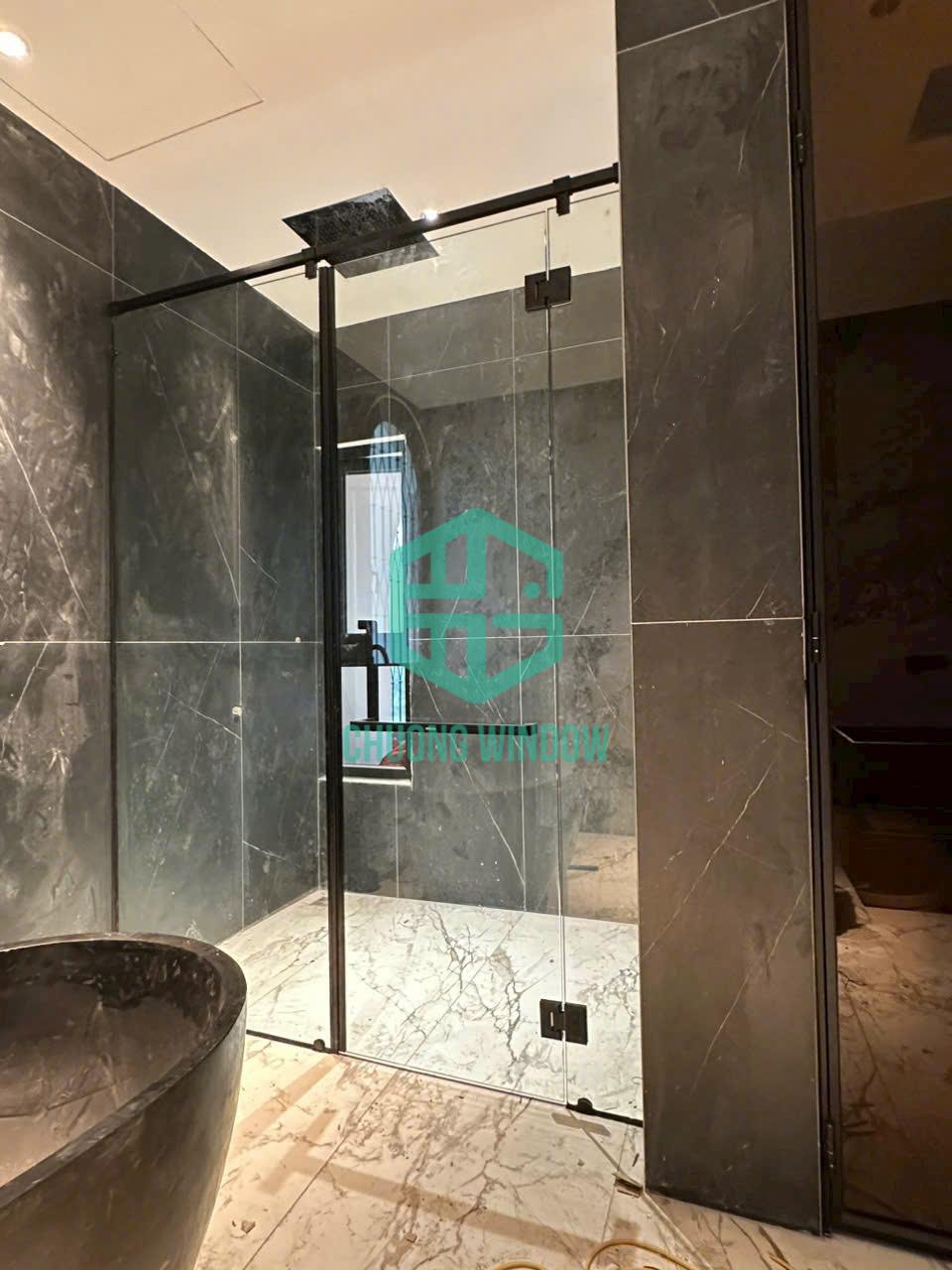 Vách ngăn kính cường lực cho nhà vệ sinh-Mẫu 05
